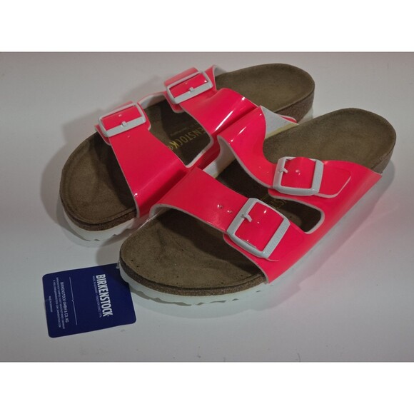 Birkenstock Madrid Big Buckle Patent - Fuchsia Tulip  Birkenstock Women\'s Madrid Neon Pink Patent Birko-Flor 38